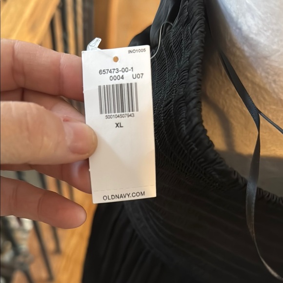 Old Navy Elegant Black Halter Maxi Dress tie neck back elastic flowy evening - Picture 4 of 6